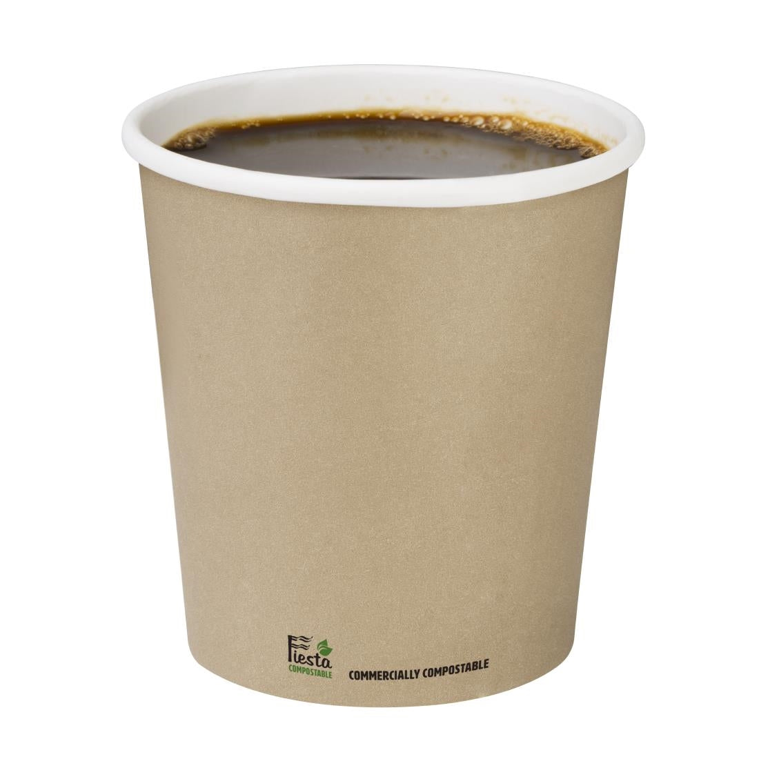 CU981 Fiesta Compostable Coffee Cups Single Wall 8oz (Pack of 50)