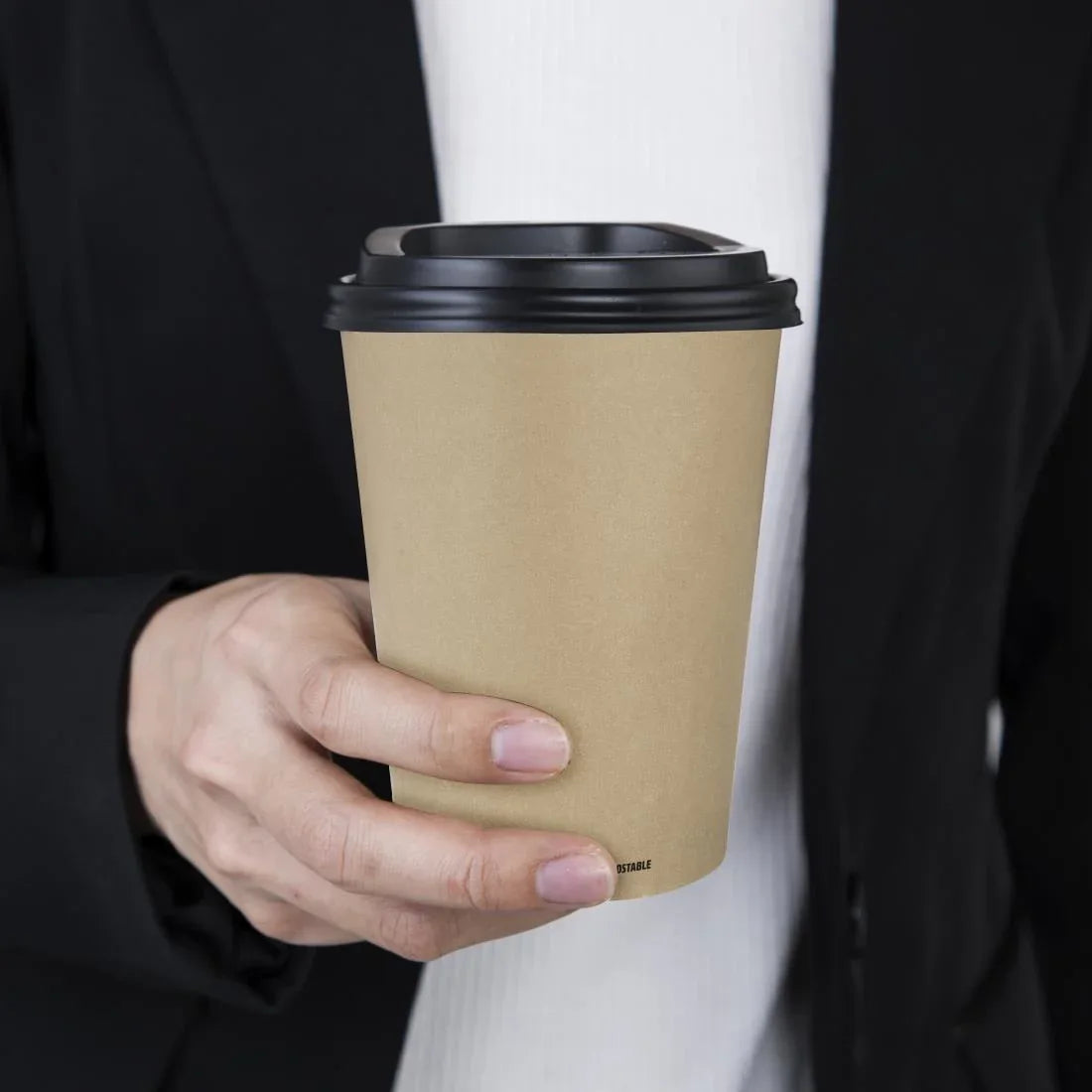 CU982 Fiesta Compostable Coffee Cups Single Wall 340ml / 12oz (Pack of 1000) - JD Catering Equipment Solutions Ltd