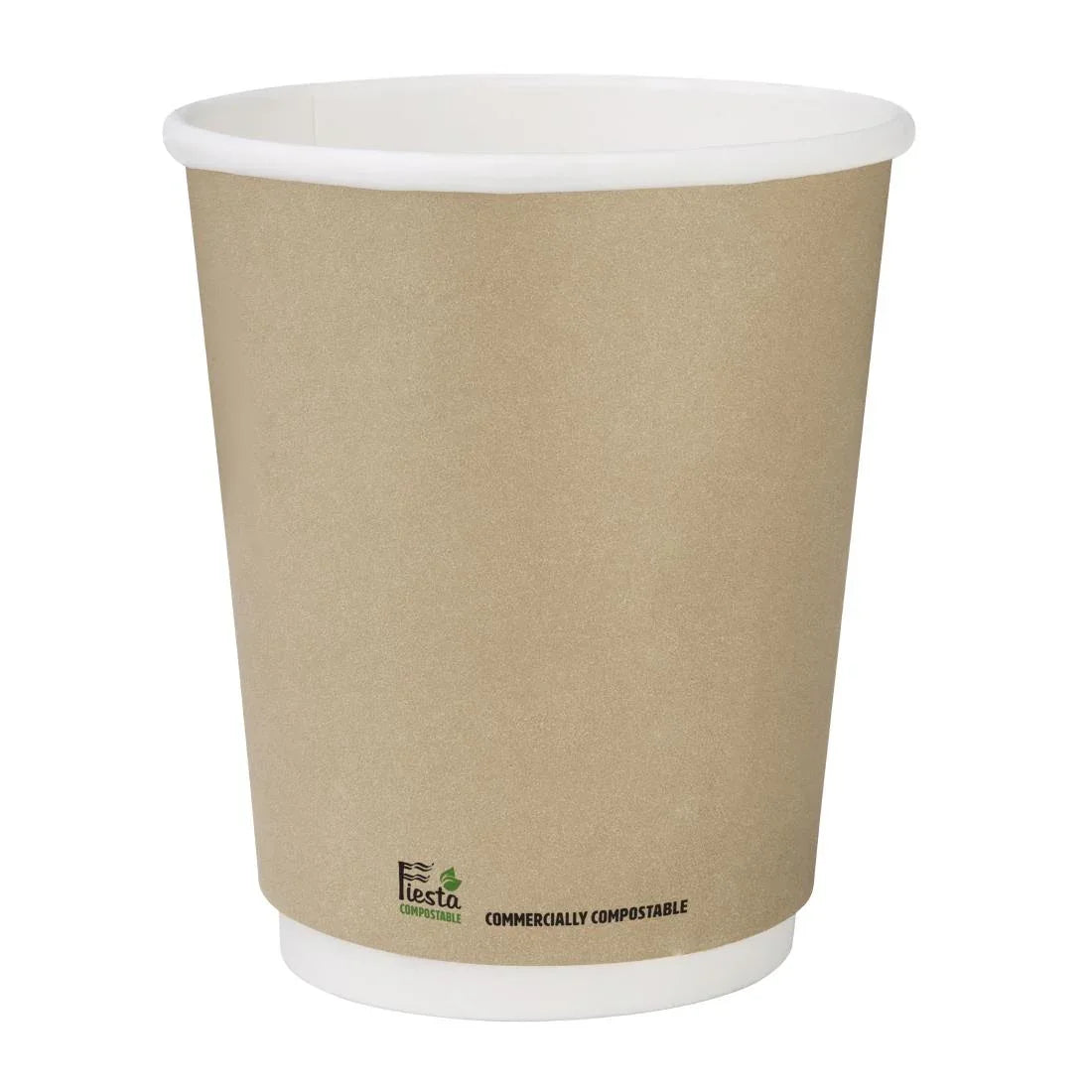 CU984 Fiesta Compostable Coffee Cups Double Wall 227ml / 8oz (Pack of 500) - JD Catering Equipment Solutions Ltd