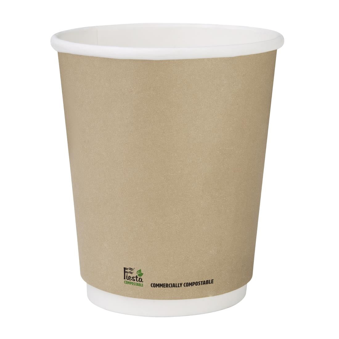 CU984 Fiesta Compostable Coffee Cups Double Wall 227ml / 8oz (Pack of 500)