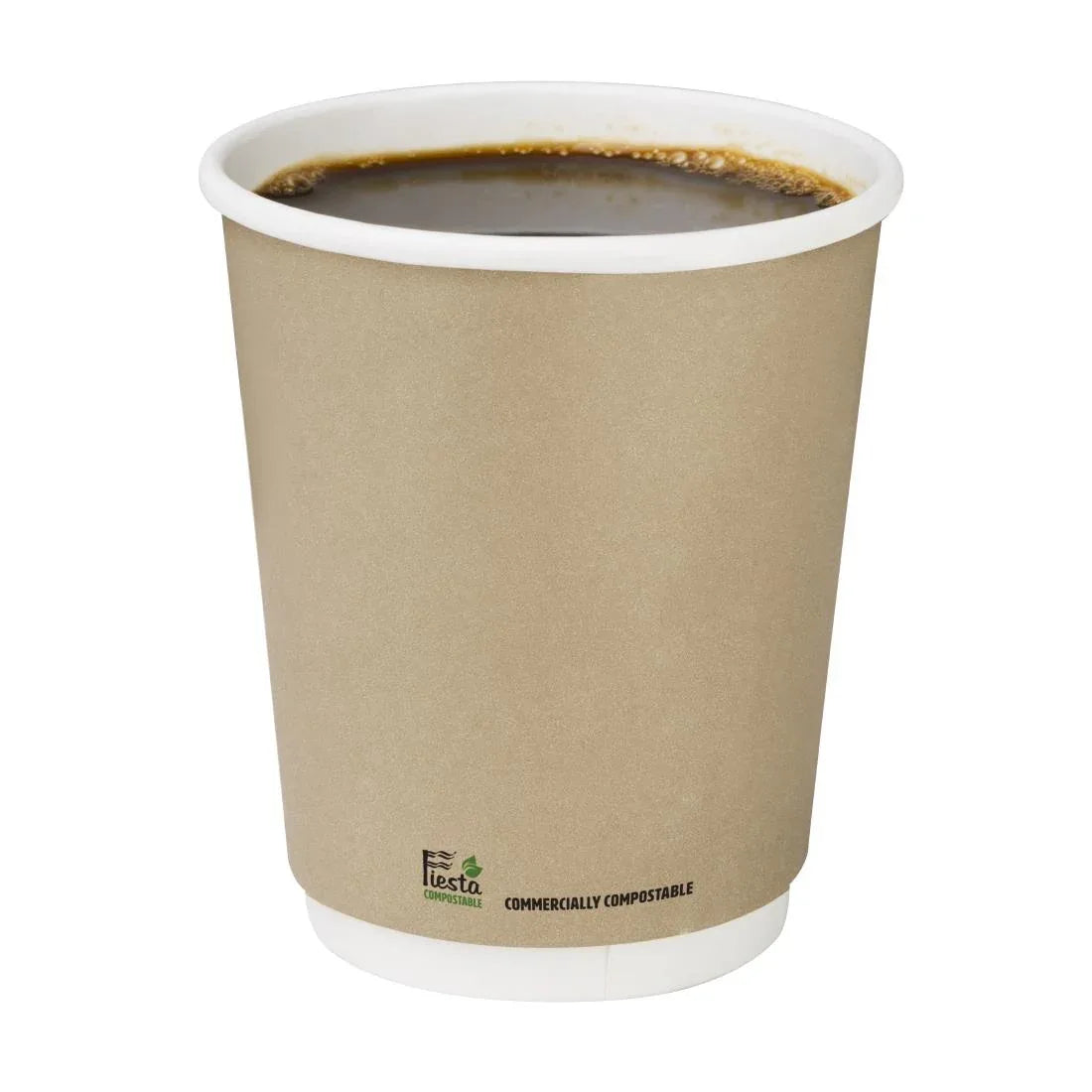CU984 Fiesta Compostable Coffee Cups Double Wall 227ml / 8oz (Pack of 500) - JD Catering Equipment Solutions Ltd