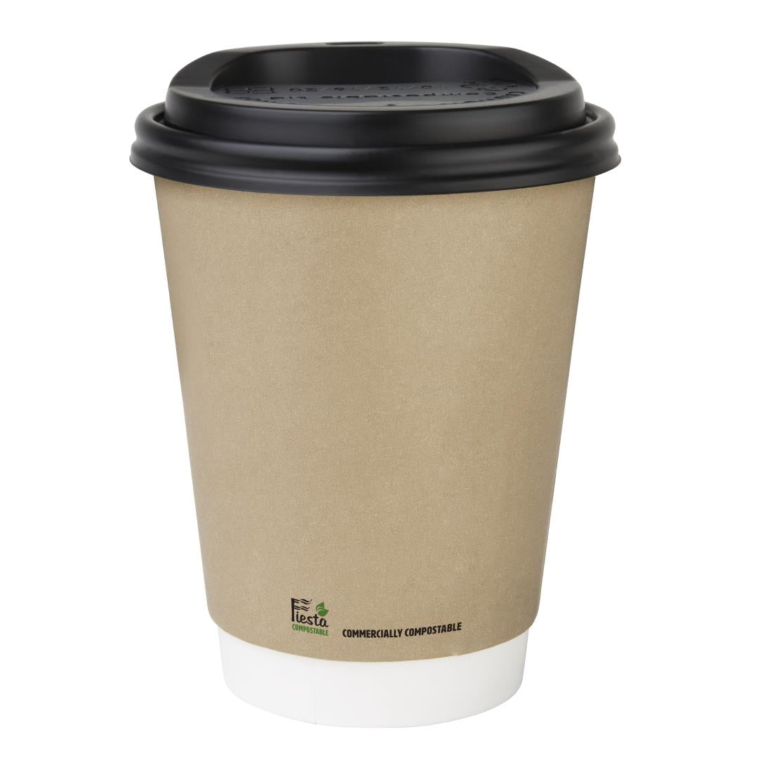 CU986 Fiesta Compostable Coffee Cups Double Wall 340ml 12oz (Pack of 500)