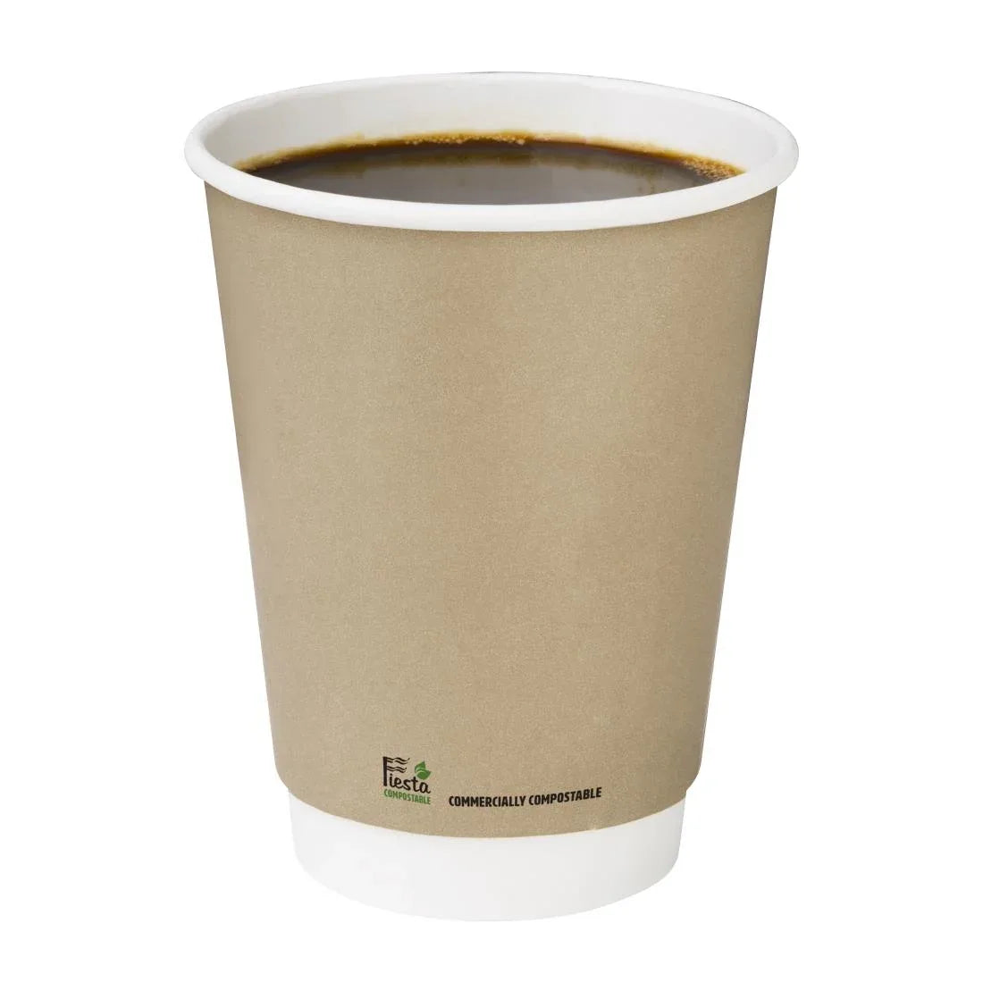 CU986 Fiesta Compostable Coffee Cups Double Wall 340ml 12oz (Pack of 500) - JD Catering Equipment Solutions Ltd