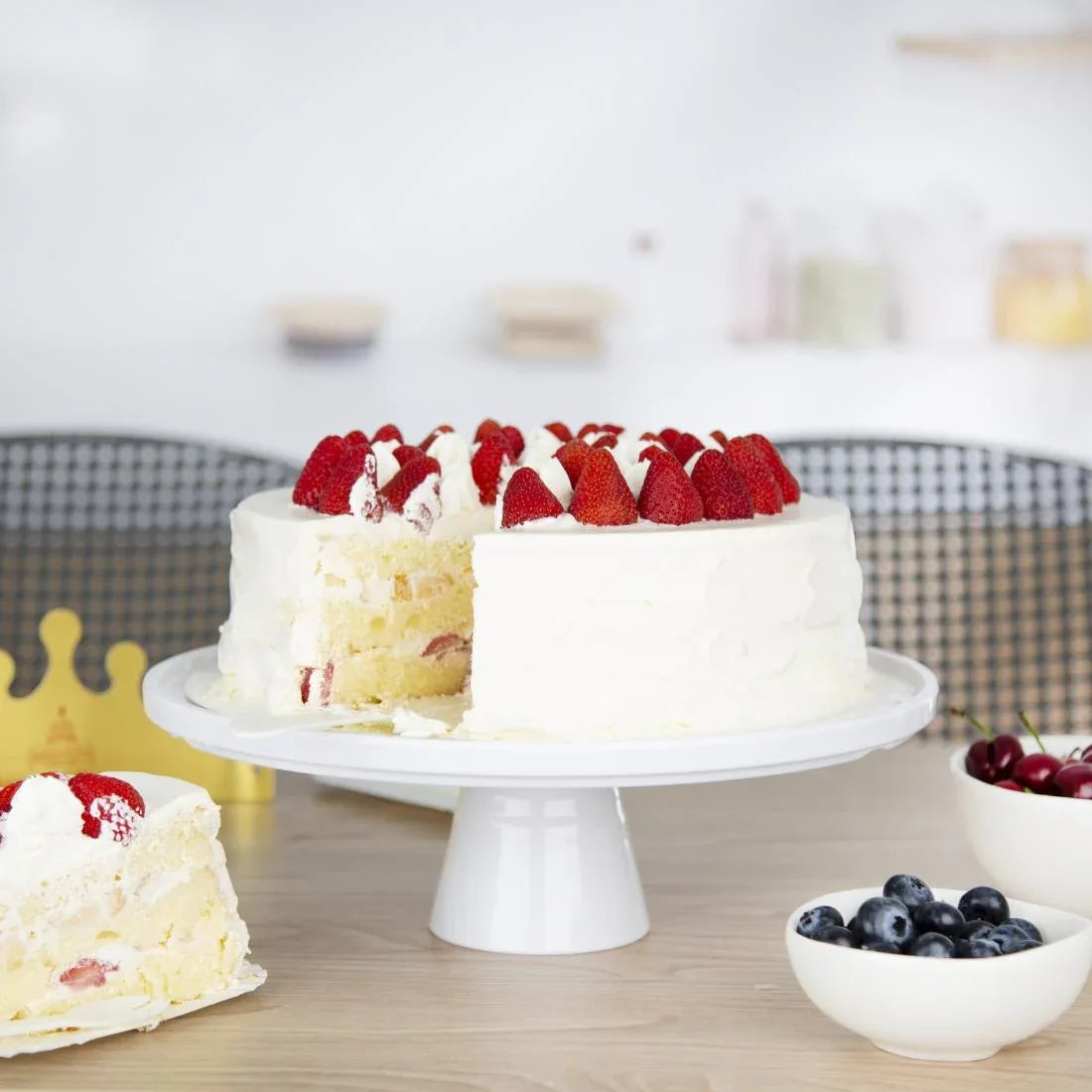 CU988 Olympia Kristallon Melamine Round Cake Stand 330x140mm - JD Catering Equipment Solutions Ltd