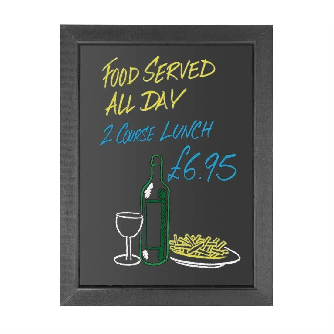 CU990 Olympia Wallboard Black Wooden Frame 450x600mm - JD Catering Equipment Solutions Ltd