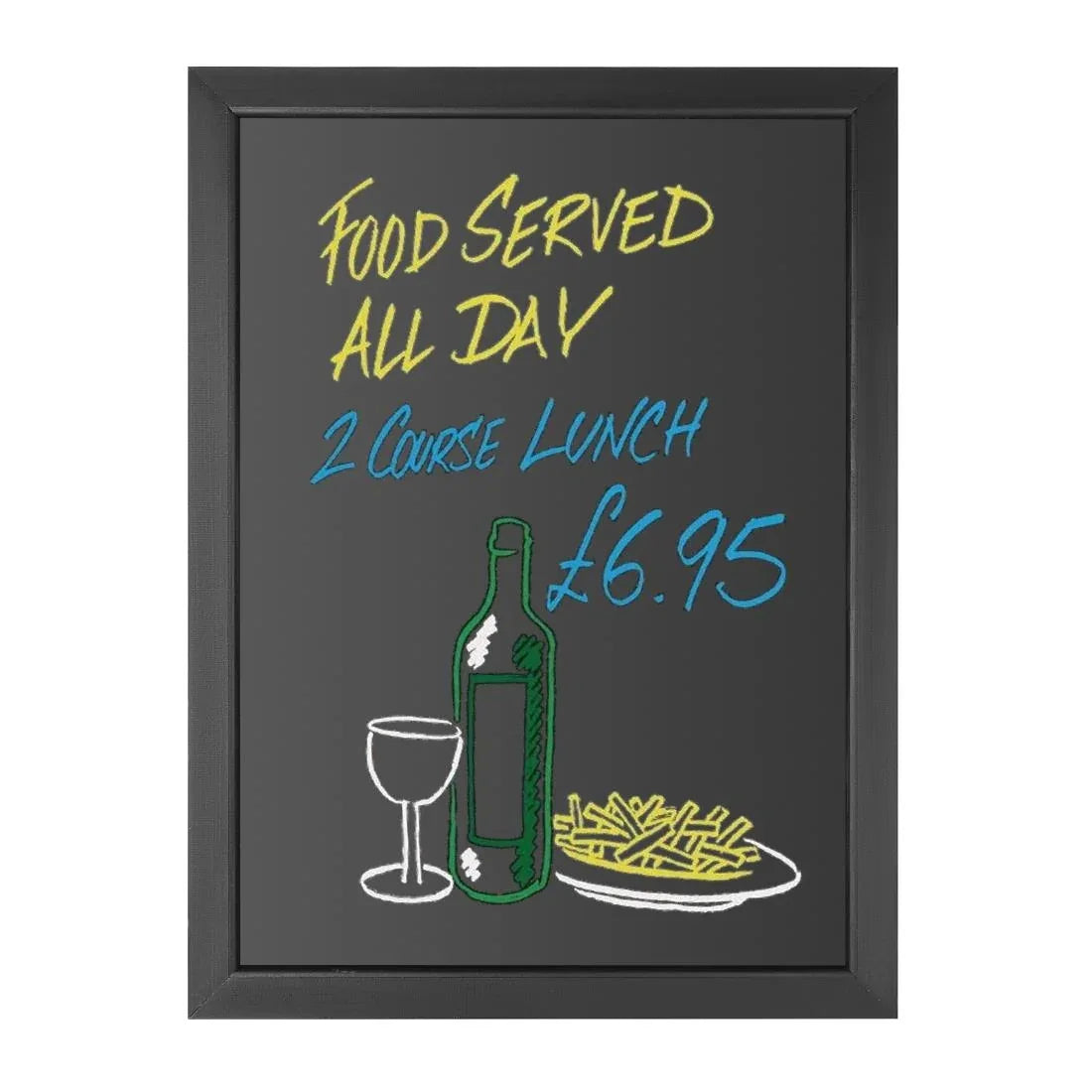 CU991 Olympia Wallboard Black Wooden Frame 600x800mm