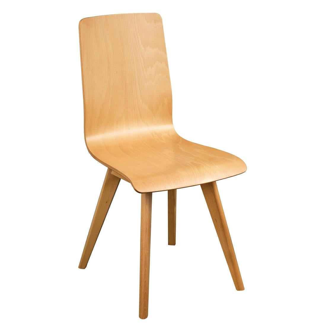 CW010 Fameg Wooden Flow Bentwood Beech Side Chairs (Pack of 2)