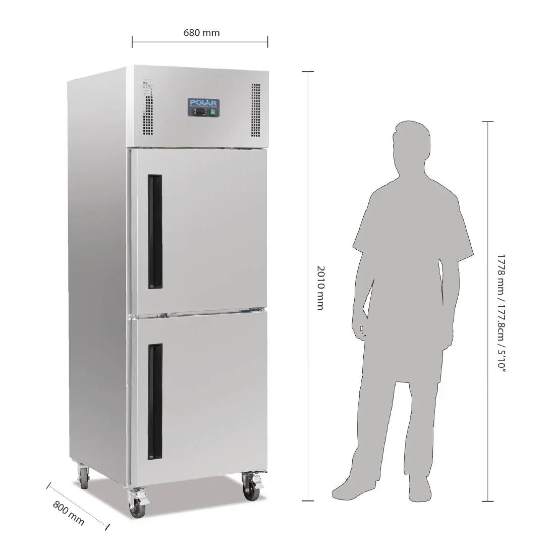 CW193 Polar G-Series Upright Stable Door Gastro Fridge 600Ltr - JD Catering Equipment Solutions Ltd