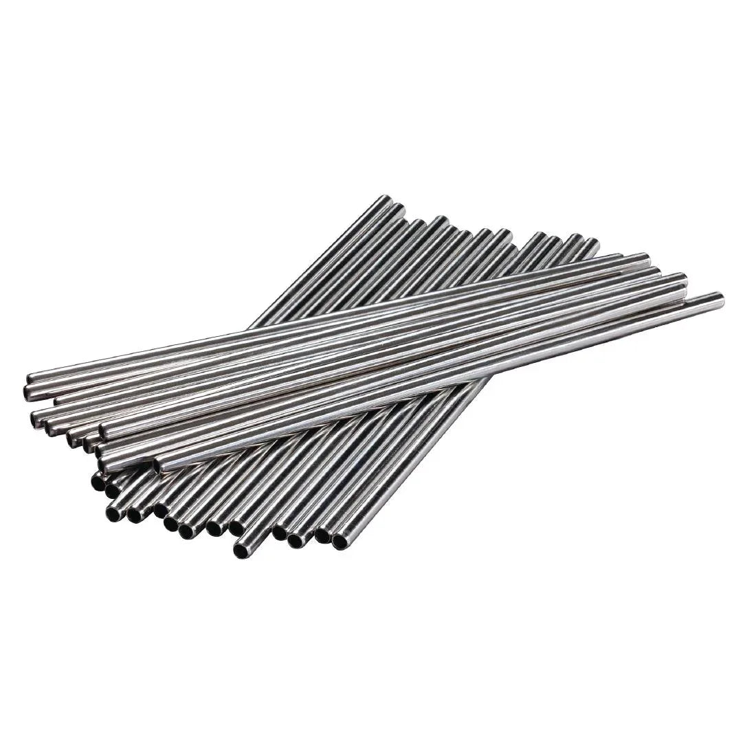 CW490 Beaumont Stainless Steel Metal Straws 8.5" (Pack of 25)