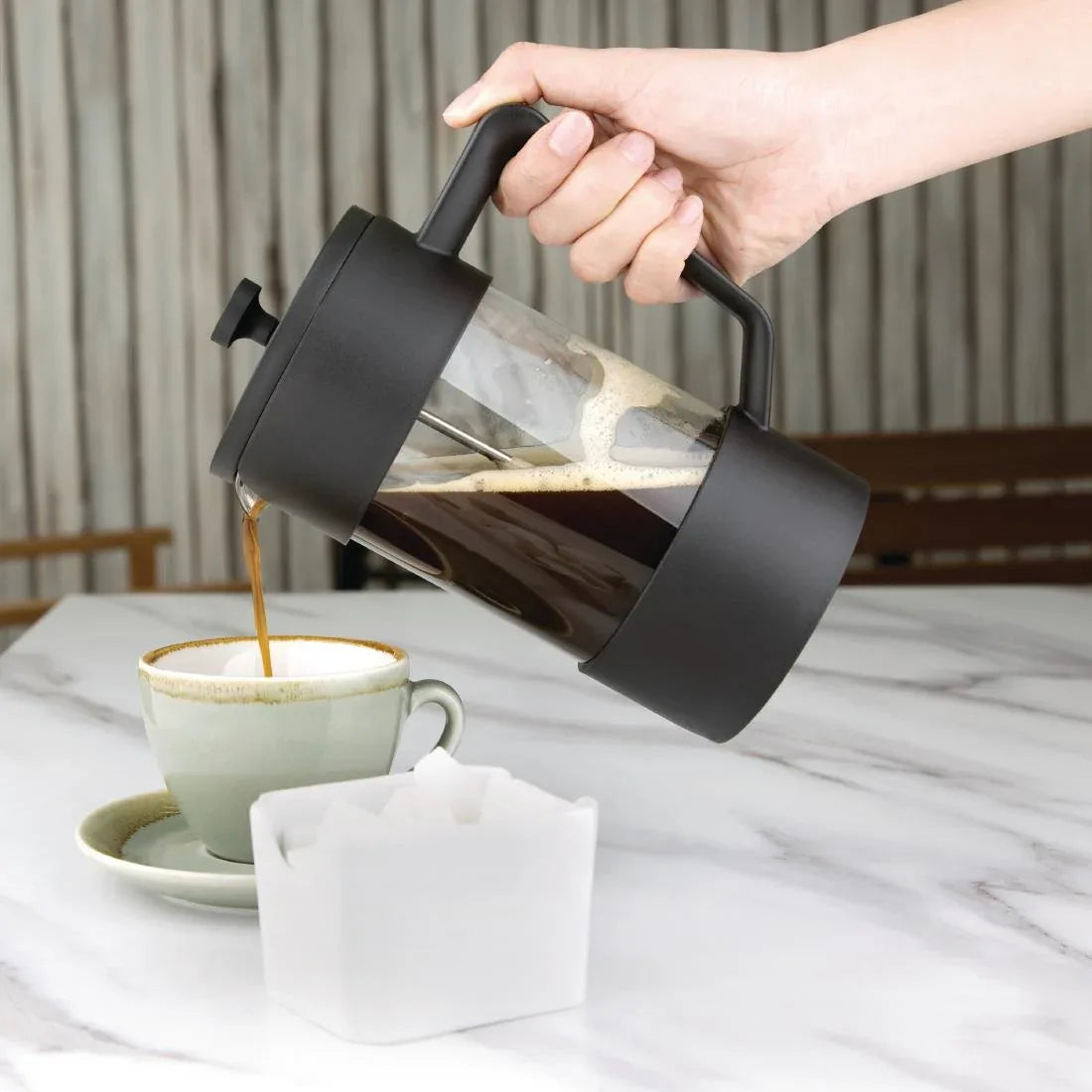 CW951 Olympia Contemporary Cafetiere Black 8 Cup - JD Catering Equipment Solutions Ltd
