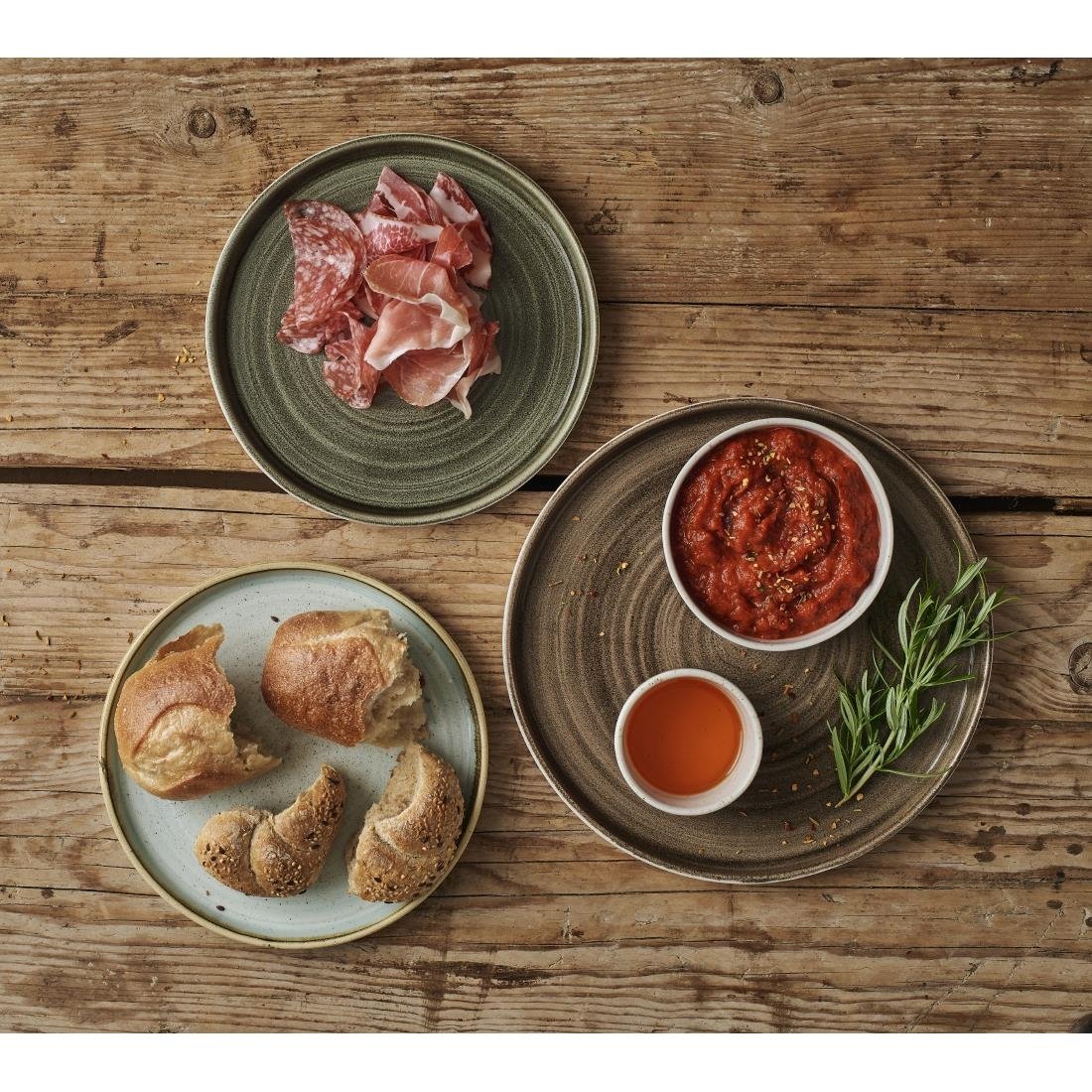 FJ919 Stonecast Peppercorn Grey Walled Plate 6 1/8 " (Box 6)