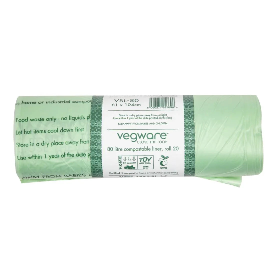 CY581 Vegware Compostable Bin Liners 80Ltr (Pack of 240) - JD Catering Equipment Solutions Ltd