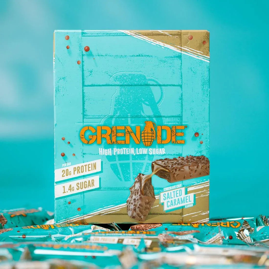 CZ774 Grenade Protein Bar Choc Chip Salted Caramel 60g (Pack of 12) - JD Catering Equipment Solutions Ltd