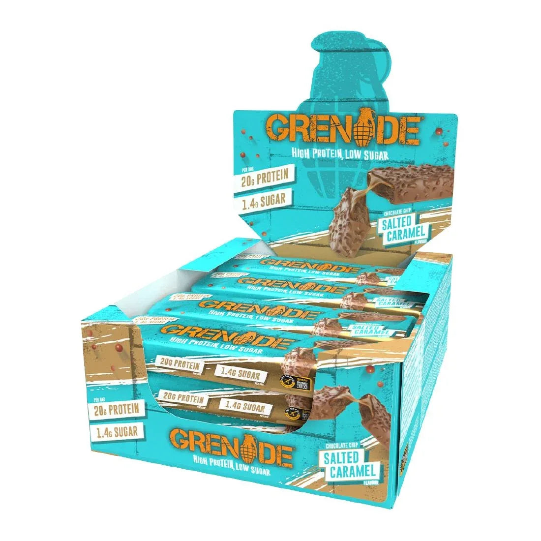 CZ774 Grenade Protein Bar Choc Chip Salted Caramel 60g (Pack of 12) - JD Catering Equipment Solutions Ltd