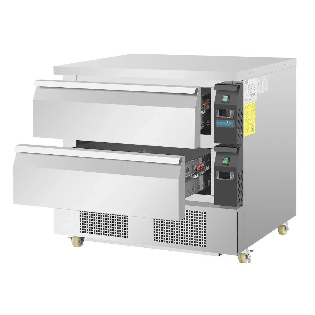 DA996 Polar U-Series Double Drawer Counter Fridge Freezer 4xGN - JD Catering Equipment Solutions Ltd