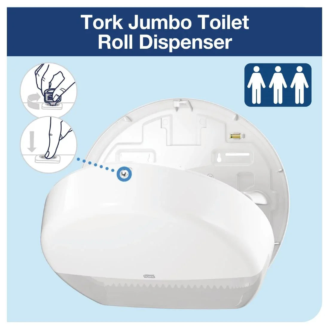 DB464 Tork Jumbo Toilet Roll Dispenser White - JD Catering Equipment Solutions Ltd