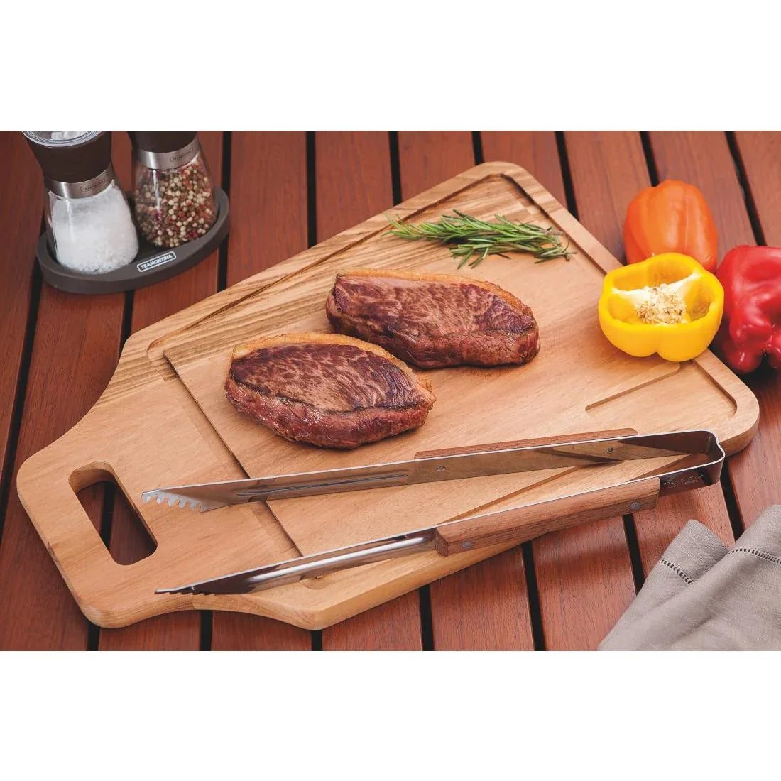 DC476 Tramontina Churrasco BBQ Meat Tongs 15" - JD Catering Equipment Solutions Ltd