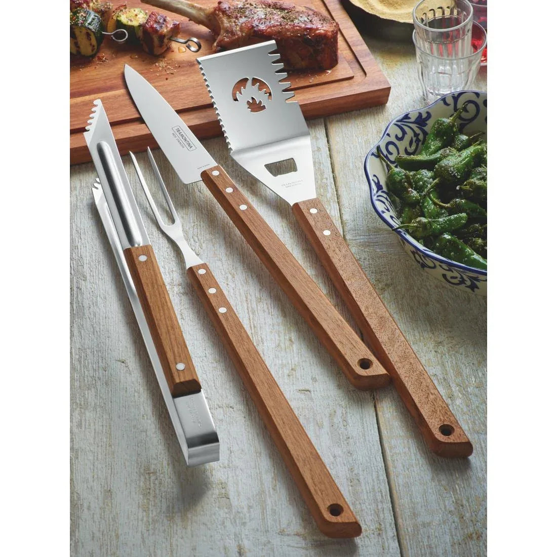 DC476 Tramontina Churrasco BBQ Meat Tongs 15" - JD Catering Equipment Solutions Ltd