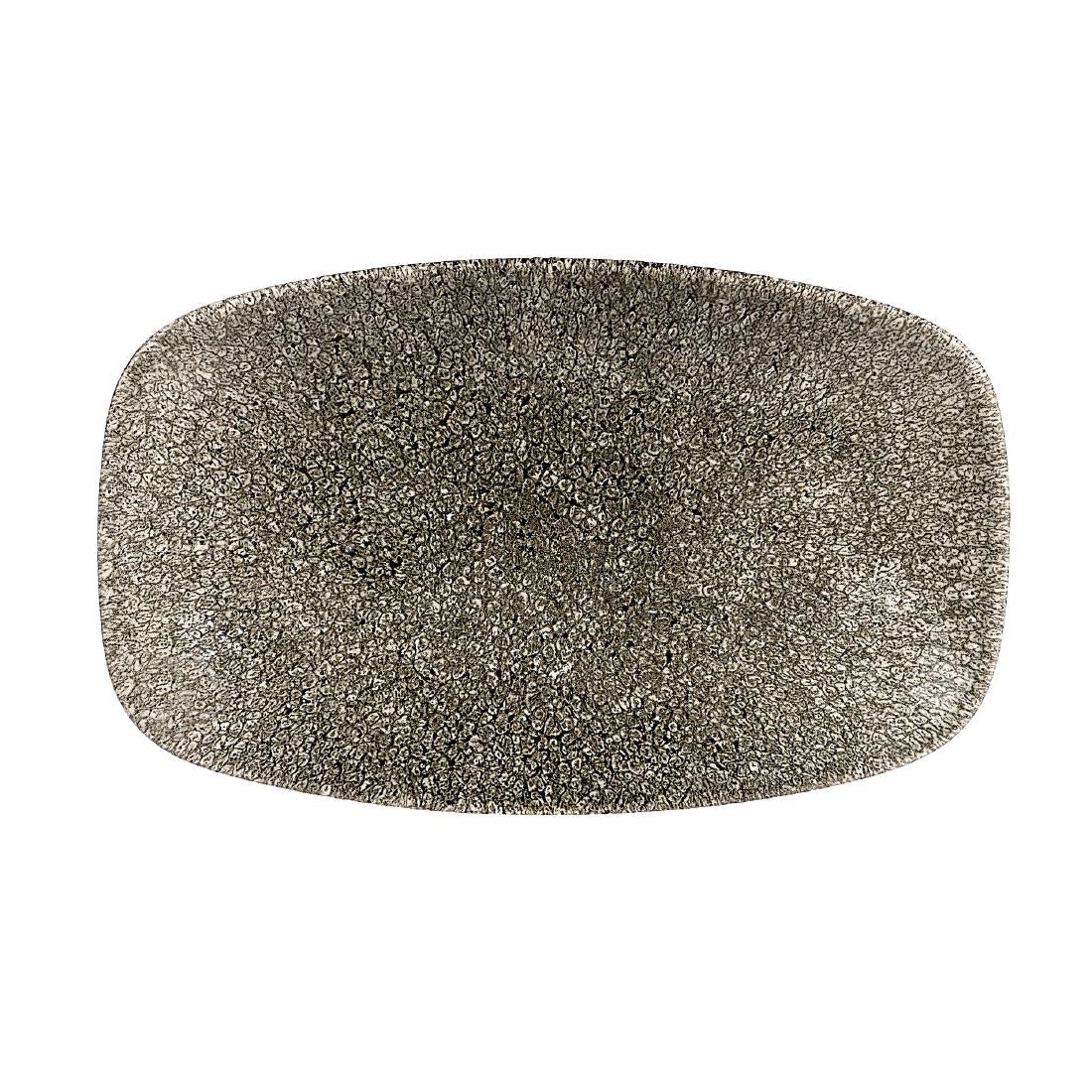 Churchill Studio Prints Raku Rectangular Plates Quartz Black 200mm (12 Pack)