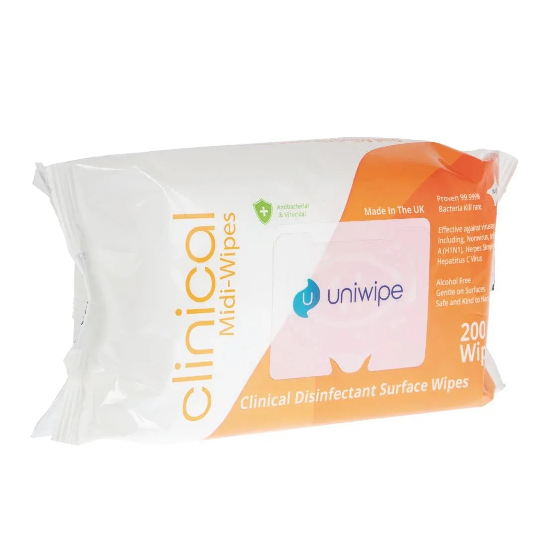 DF234 Uniwipe Clinical Disinfectant Surface Wipes (Pack of 200) - JD Catering Equipment Solutions Ltd