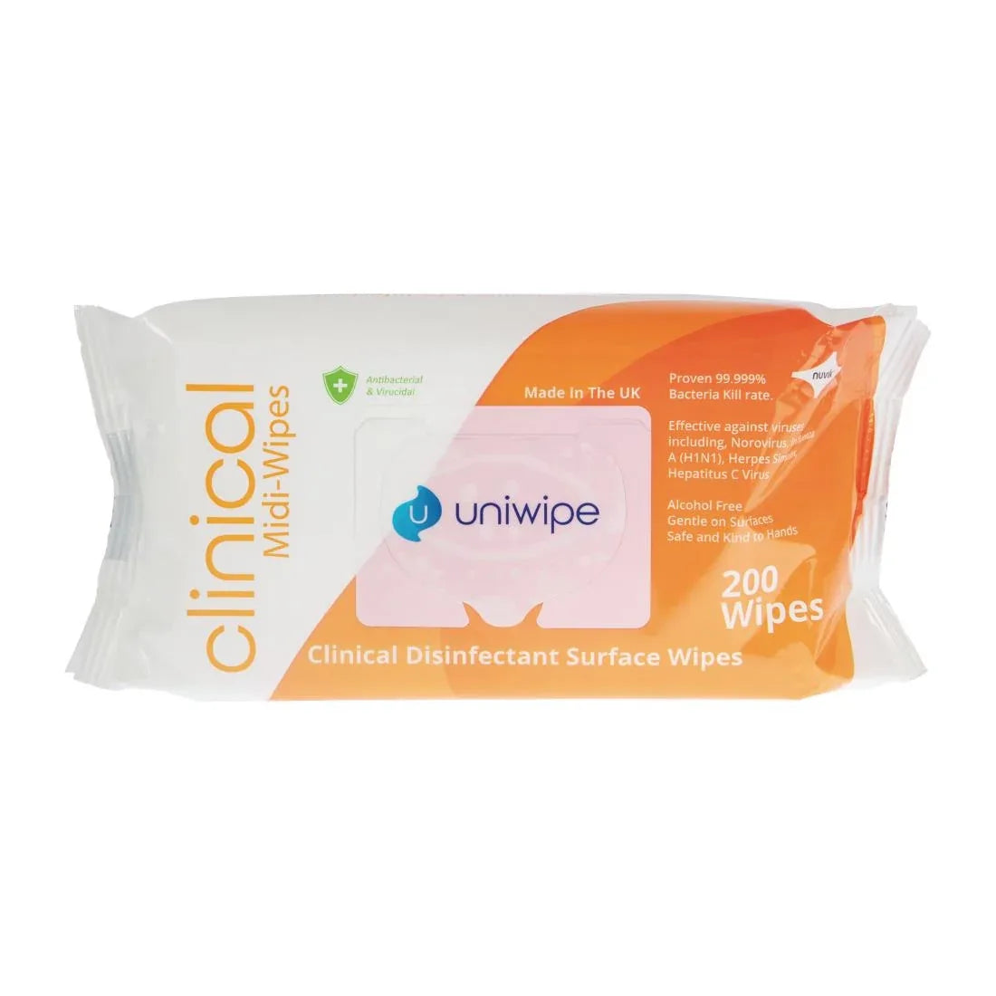 DF234 Uniwipe Clinical Disinfectant Surface Wipes (Pack of 200) - JD Catering Equipment Solutions Ltd