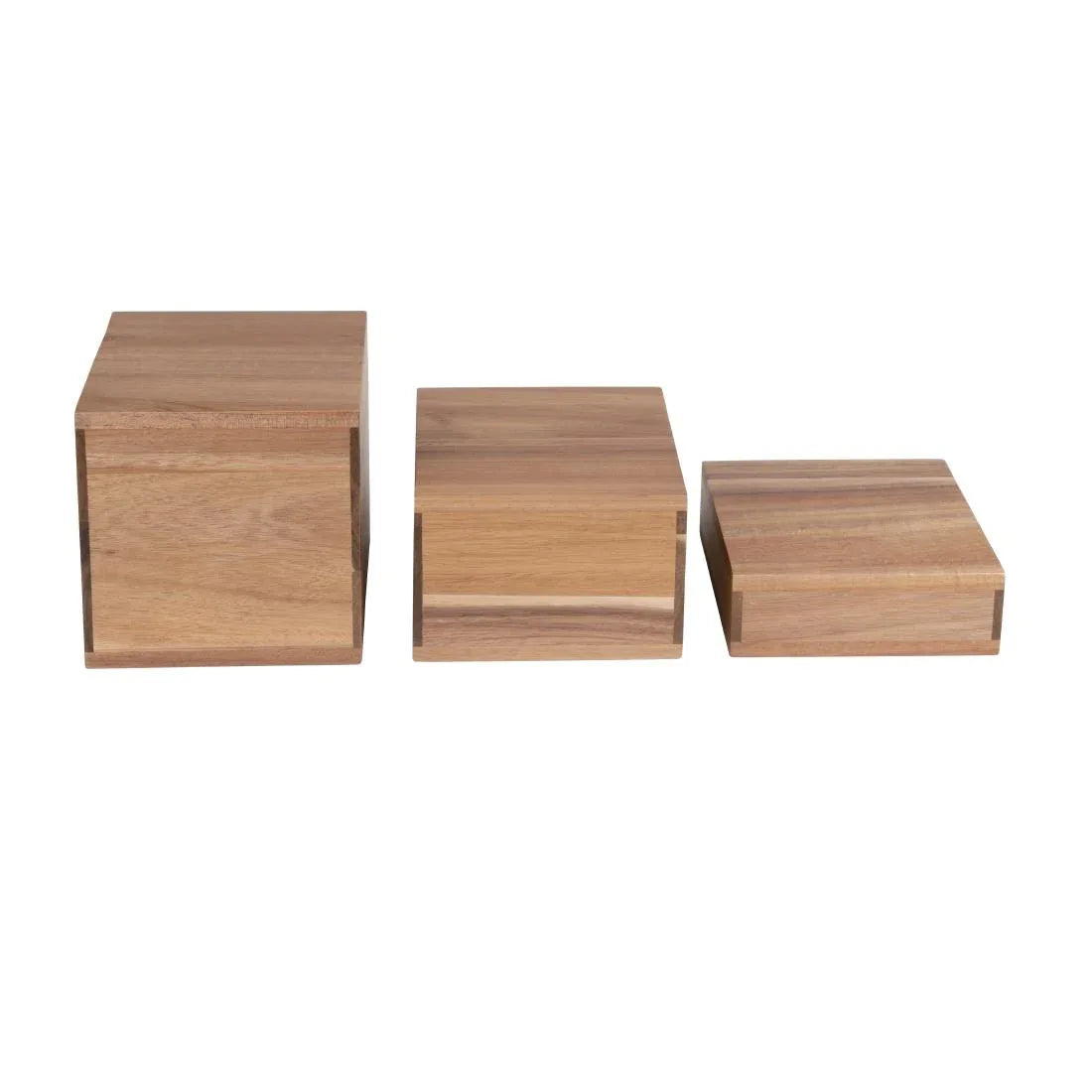 DF875 Olympia Acacia Riser Blocks 50/100/150(H)mm (Set of 3) - JD Catering Equipment Solutions Ltd