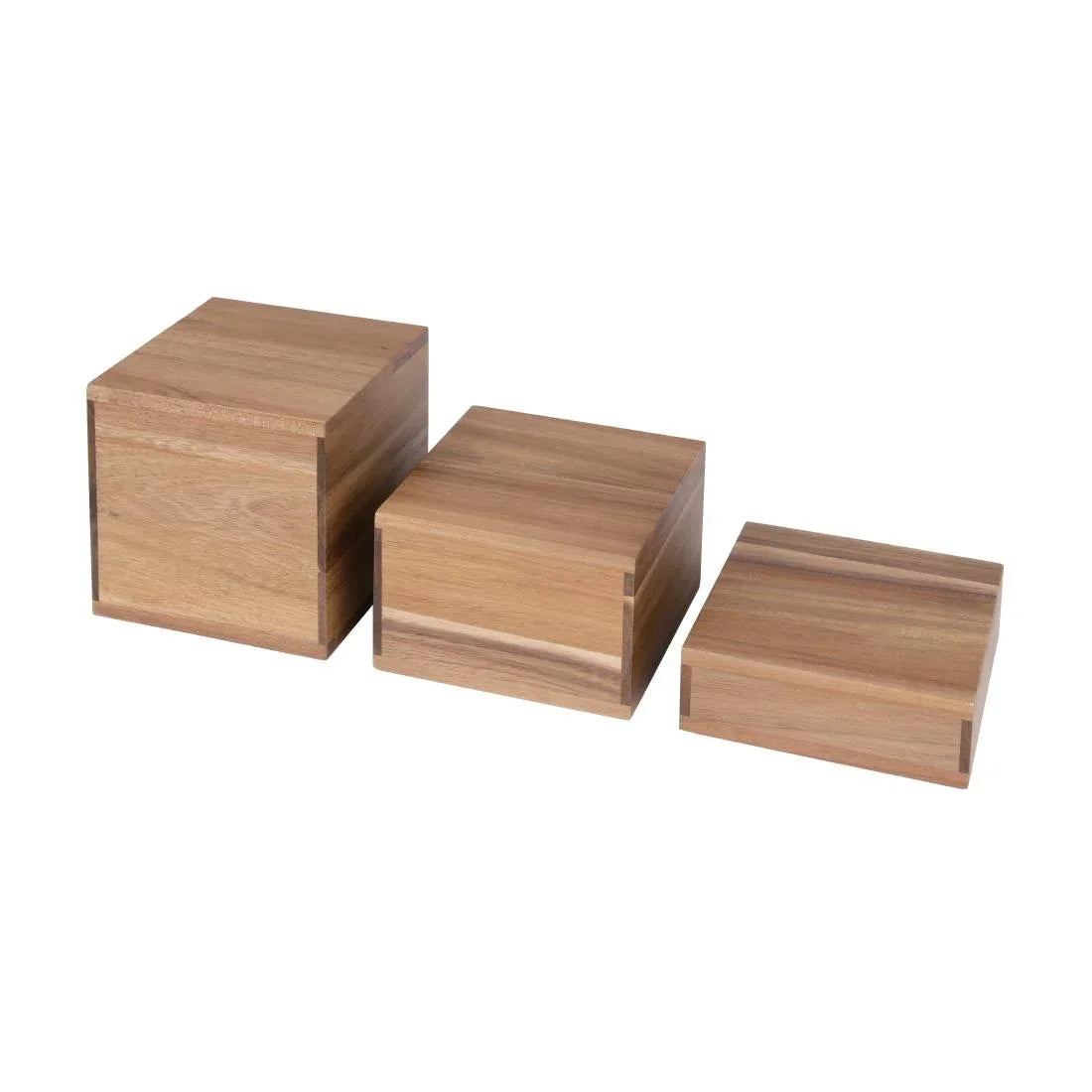 DF875 Olympia Acacia Riser Blocks 50/100/150(H)mm (Set of 3) - JD Catering Equipment Solutions Ltd