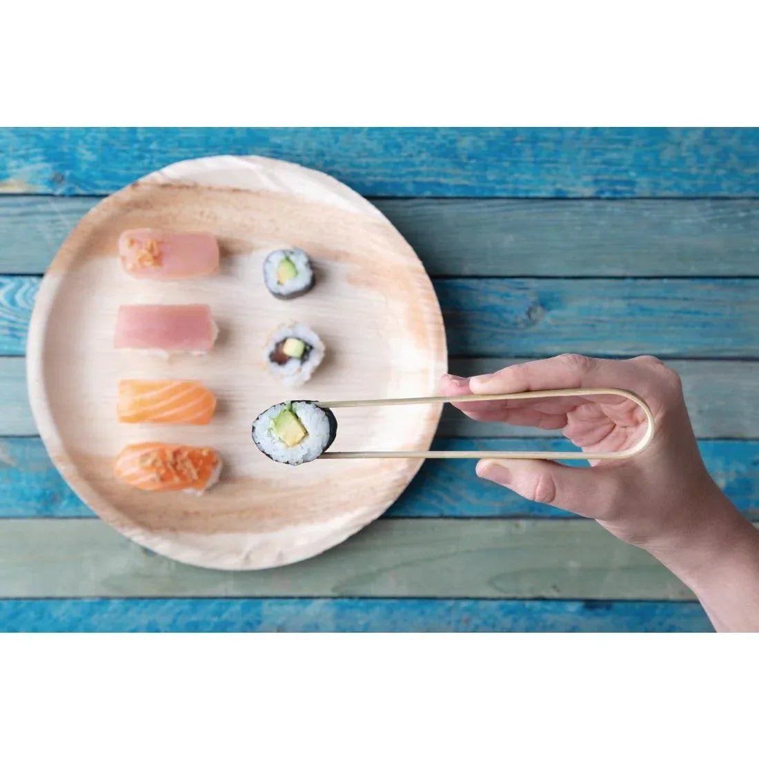 DK391 Fiesta Green Biodegradable Mini Bamboo Tongs (Pack of 50) - JD Catering Equipment Solutions Ltd