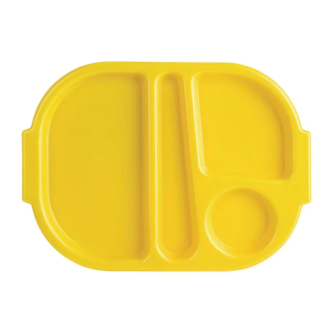 U039 Kristallon Large Polycarbonate Compartment Food Trays Yellow 375mm - JD Catering Equipment Solutions Ltd