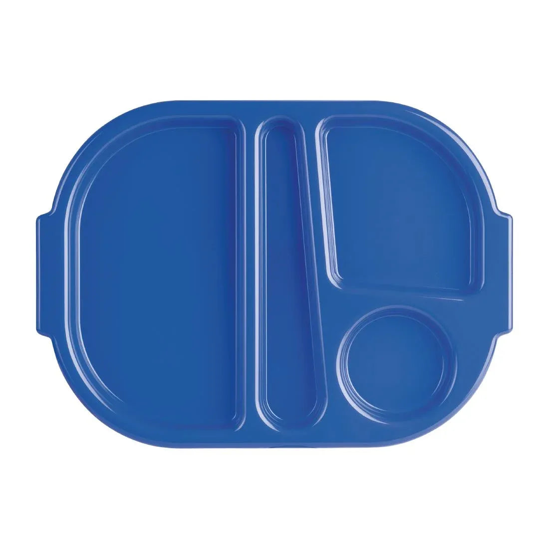 U038 Kristallon Large Polycarbonate Compartment Food Trays Blue 375mm - JD Catering Equipment Solutions Ltd