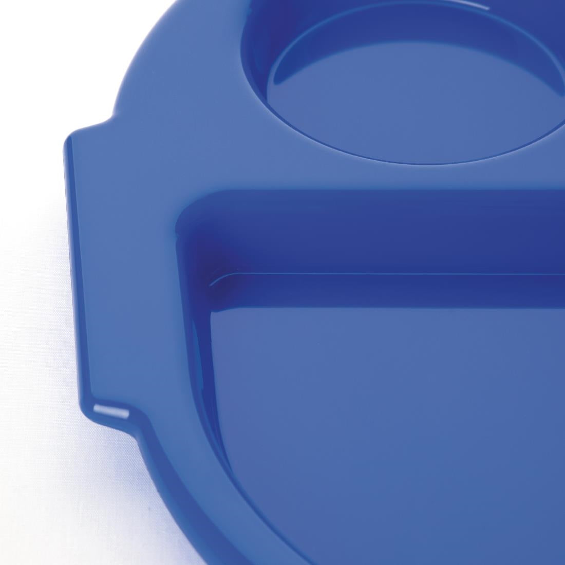 U038 Kristallon Large Polycarbonate Compartment Food Trays Blue 375mm