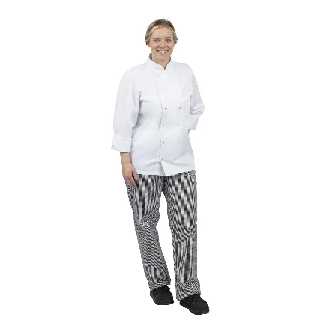 DL712-L Whites Unisex Vegas Chefs Trousers Black and White Check - JD Catering Equipment Solutions Ltd