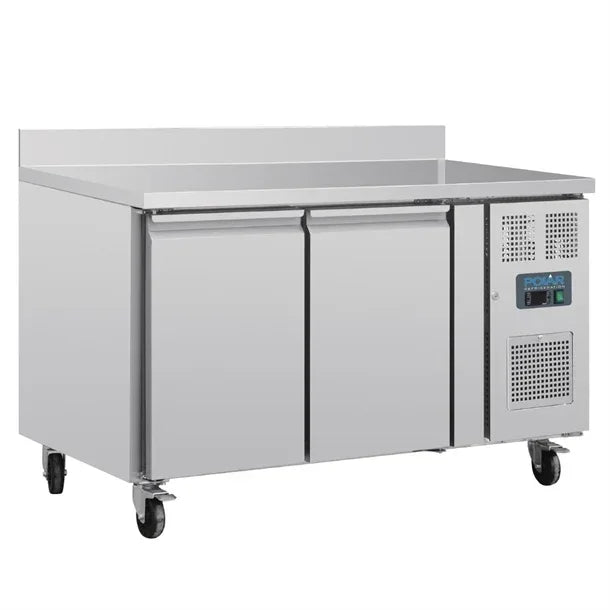 UA064 Polar U-Series Double Door Counter Fridge with Upstand 282Ltr
