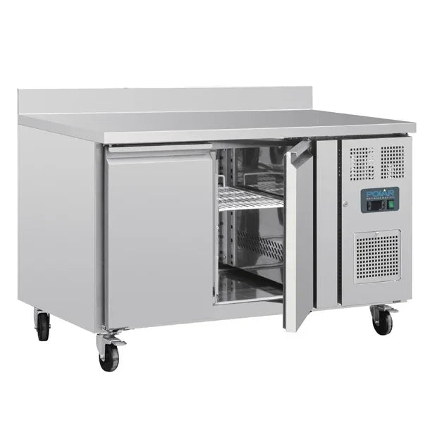 UA064 Polar U-Series Double Door Counter Fridge with Upstand 282Ltr