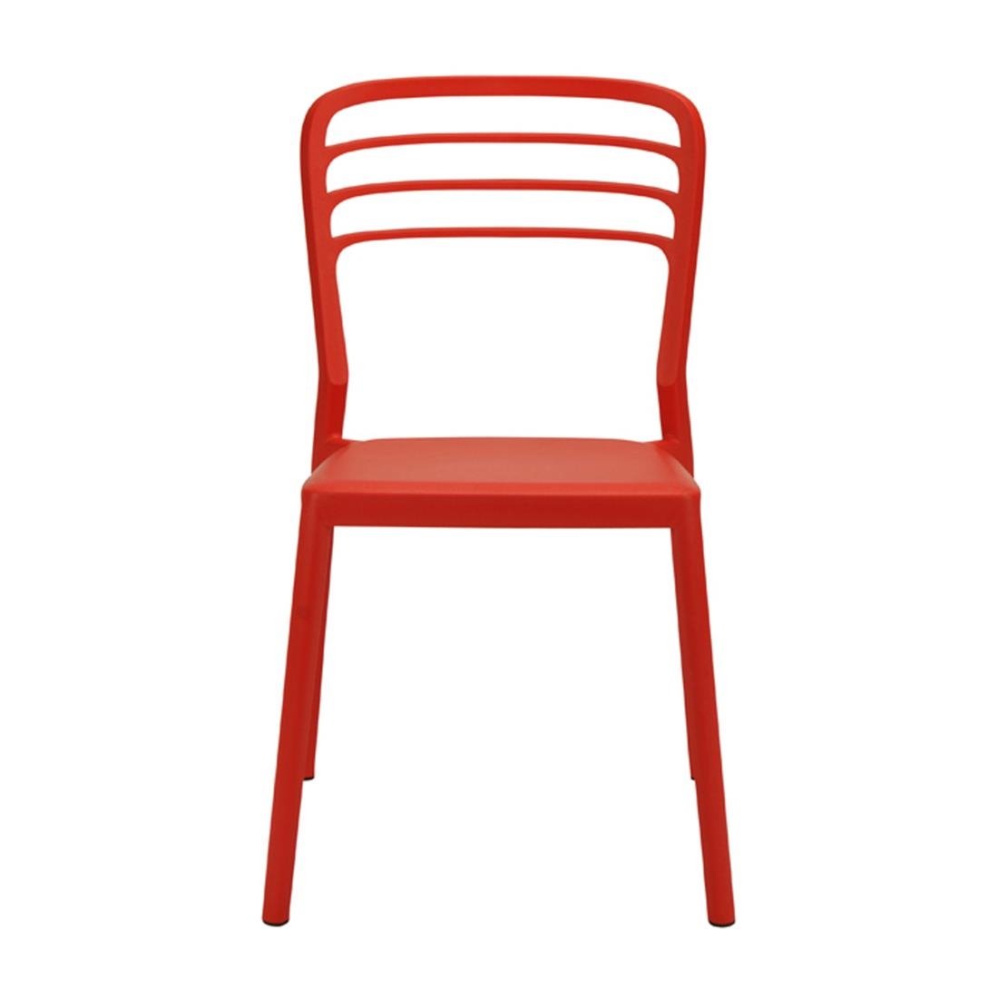 DM087 Newquay Ocean Plastic Outdoor Chair in Red (Pack of 4)