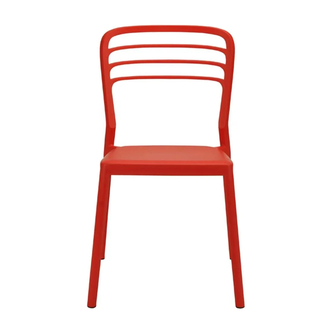 DM087 Newquay Ocean Plastic Outdoor Chair in Red (Pack of 4)