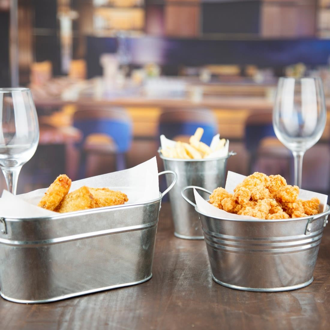 DM214 Olympia Mini Metal Food Bucket Shallow 150mm