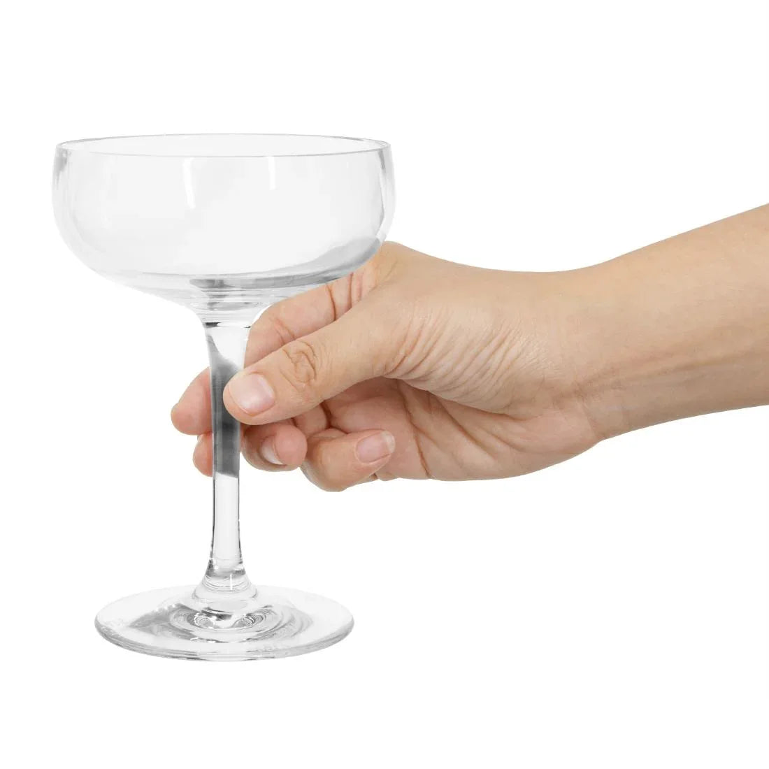 DM270 Olympia Kristallon Polycarbonate Champagne Coupe Glasses 210ml (Pack of 12) - JD Catering Equipment Solutions Ltd