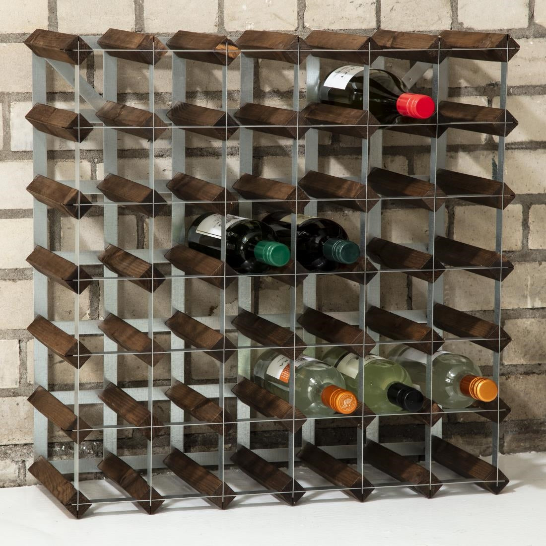DN634 Wine Rack Dark Wood 42 Bottle