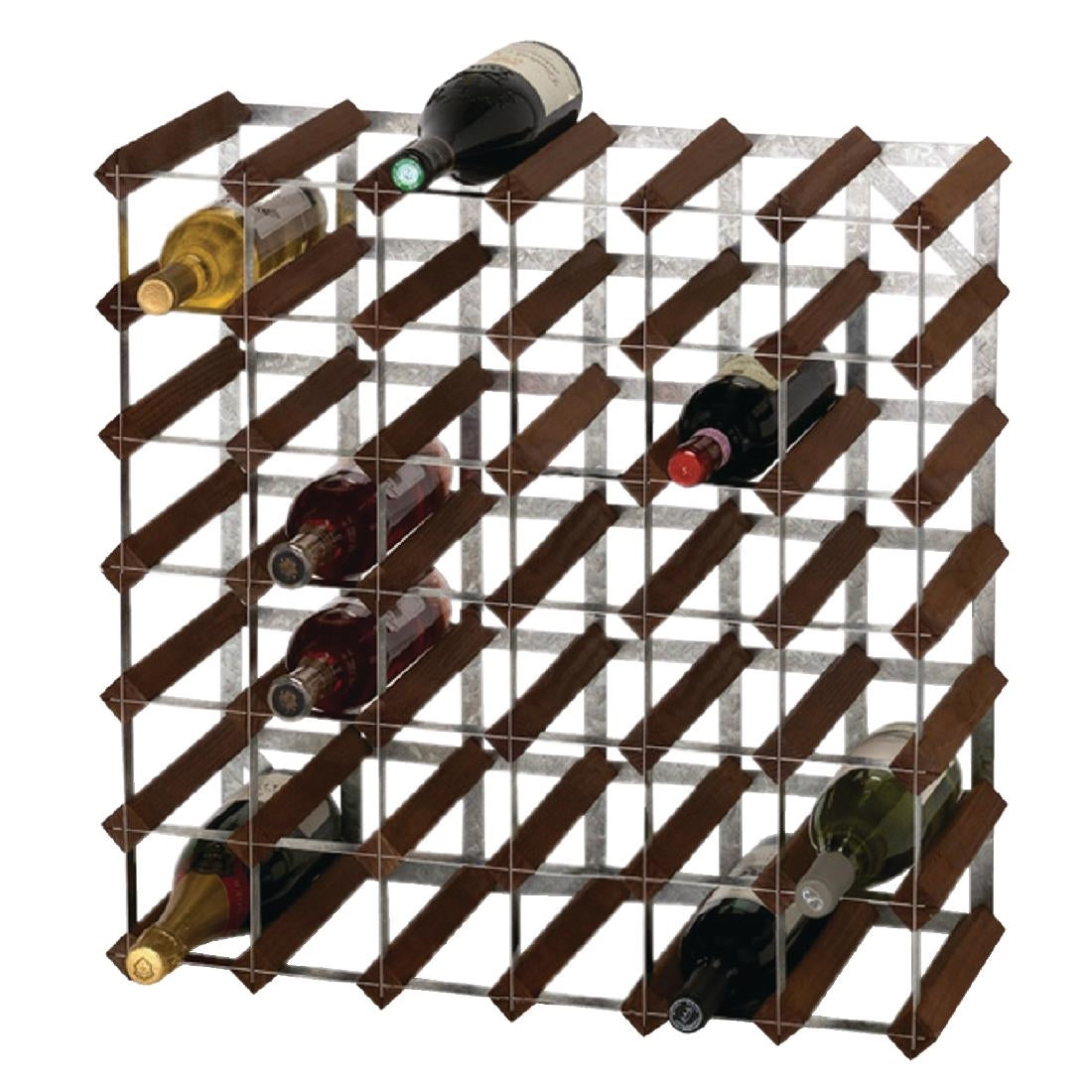 DN634 Wine Rack Dark Wood 42 Bottle
