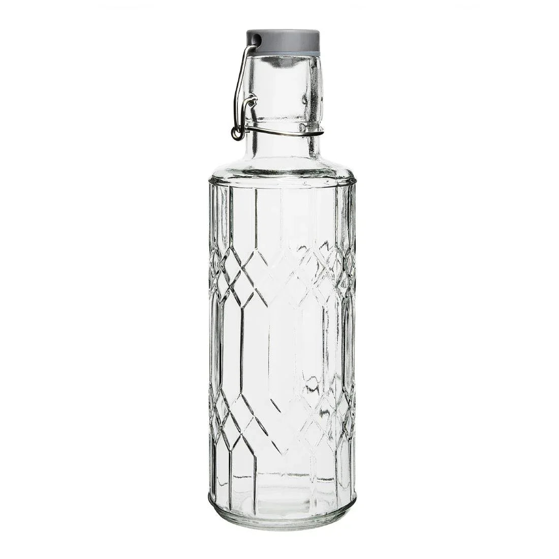 DN817 Olympia Geo Glass Water Bottle with Stopper 640ml (Pack of 6) - JD Catering Equipment Solutions Ltd
