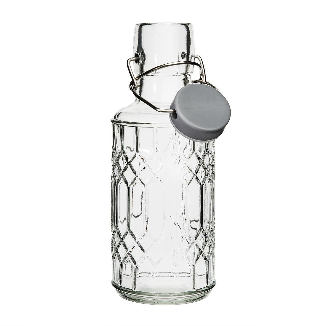 DN818 Olympia Geo Glass Water Bottle with Stopper 380ml (Pack of 6)