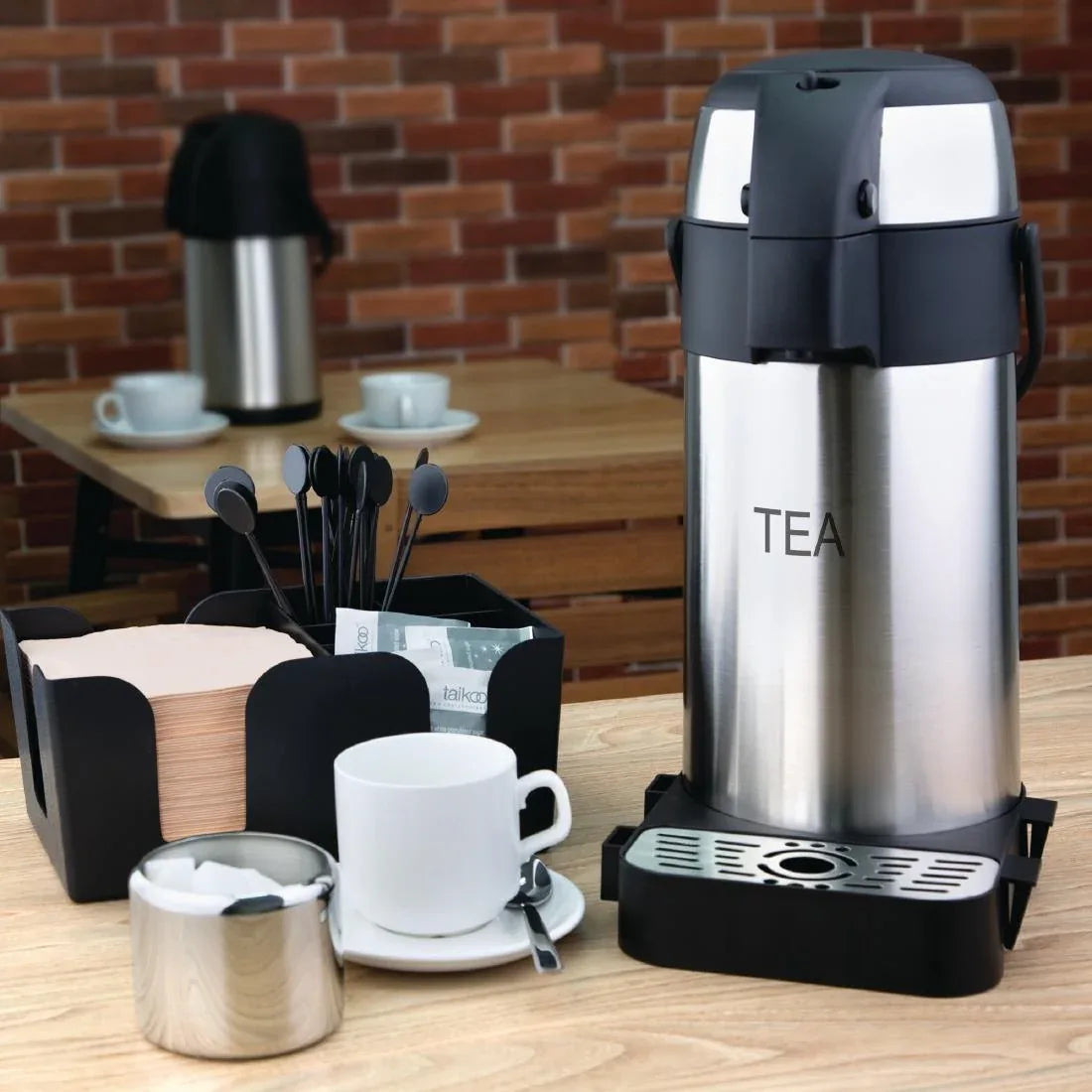 DP127 Olympia Pump Action Airpot Etched 'Tea' 3Ltr - JD Catering Equipment Solutions Ltd