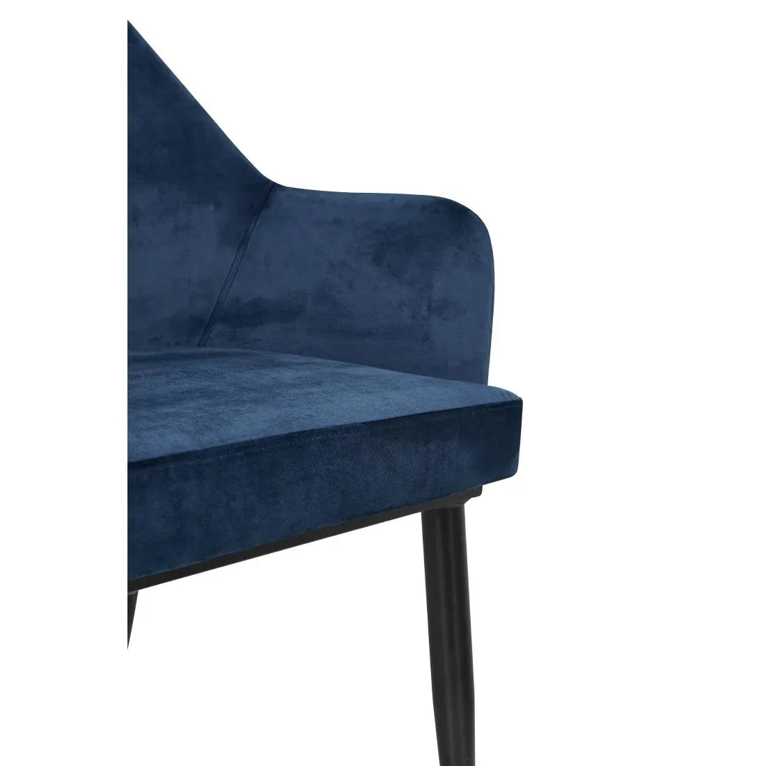 DP199 Bolero Lia Velvet Effect Chairs Dark Navy (Set of 2) - JD Catering Equipment Solutions Ltd