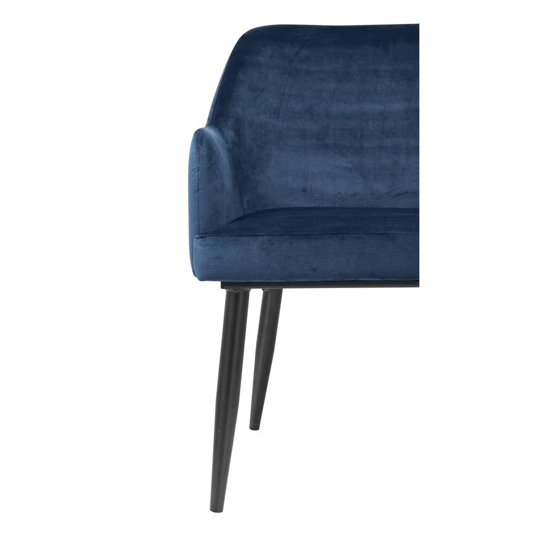 DP199 Bolero Lia Velvet Effect Chairs Dark Navy (Set of 2) - JD Catering Equipment Solutions Ltd