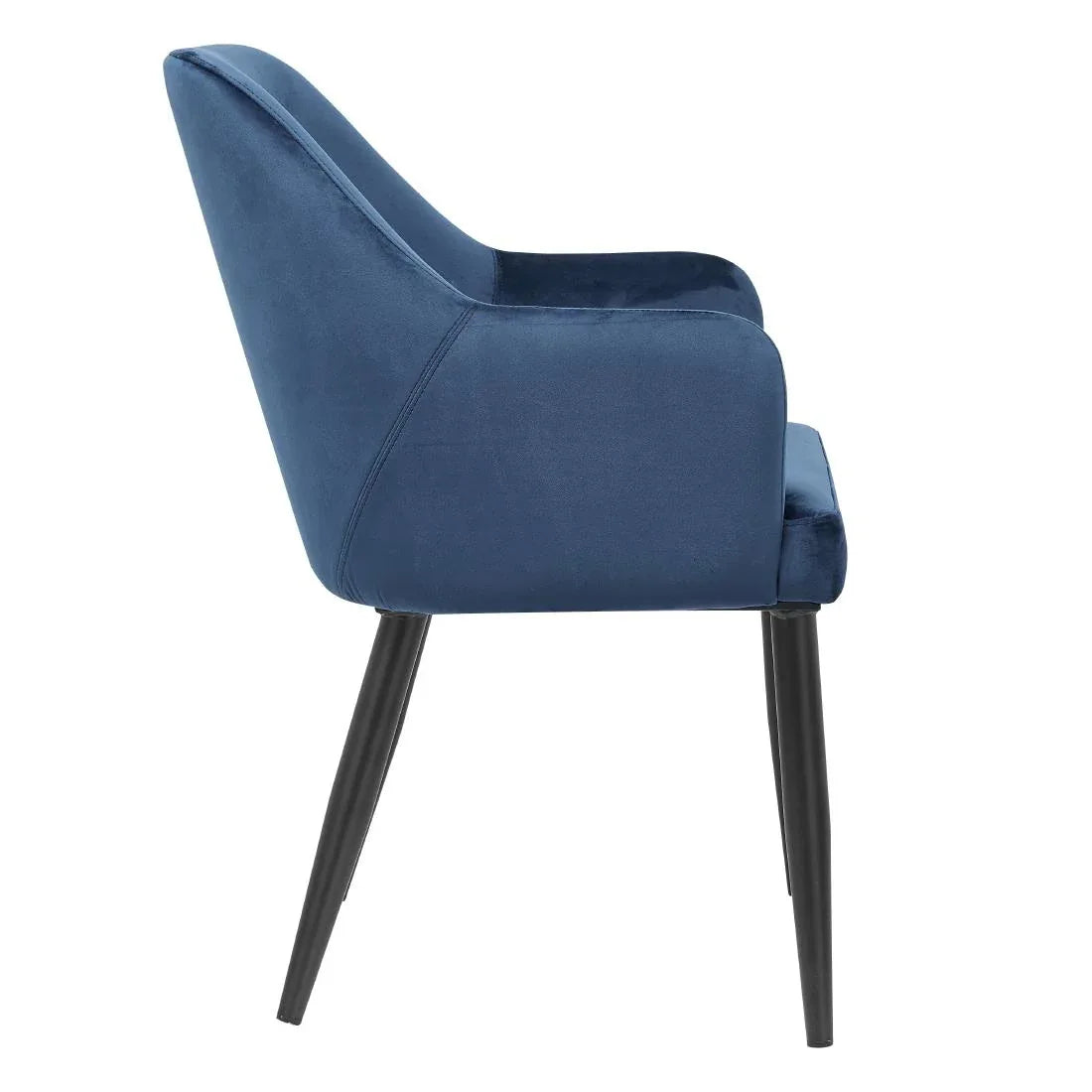 DP199 Bolero Lia Velvet Effect Chairs Dark Navy (Set of 2) - JD Catering Equipment Solutions Ltd