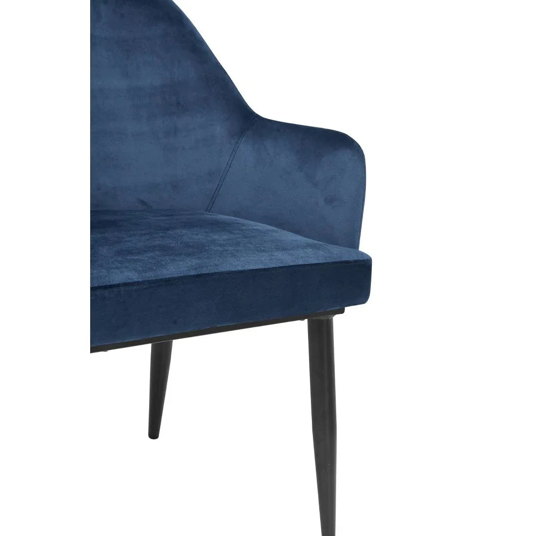 DP199 Bolero Lia Velvet Effect Chairs Dark Navy (Set of 2) - JD Catering Equipment Solutions Ltd