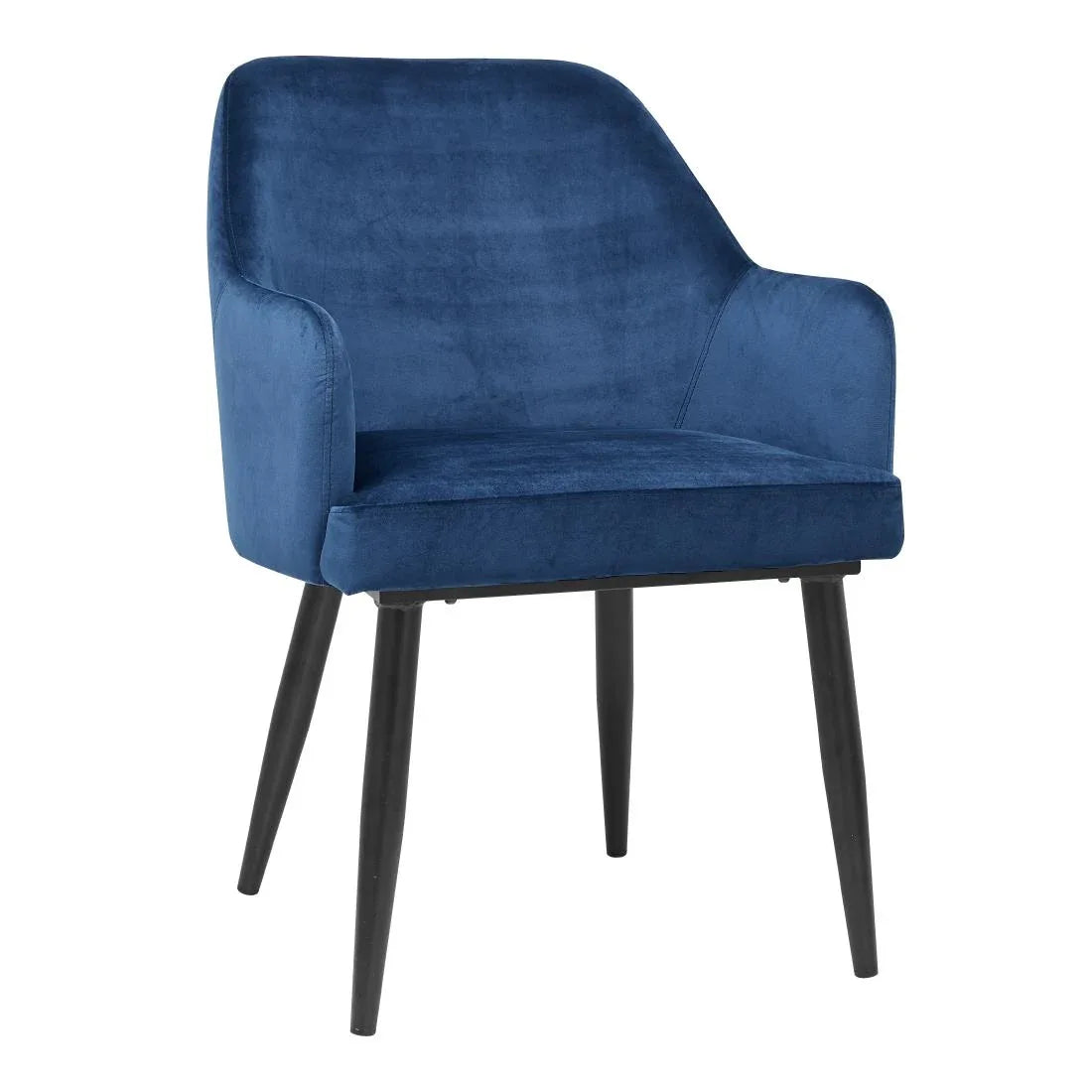 DP199 Bolero Lia Velvet Effect Chairs Dark Navy (Set of 2) - JD Catering Equipment Solutions Ltd