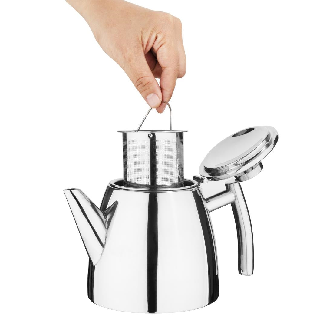 DP601 Olympia Conical Insulated Stainless Steel Teapot with Filter 600ml