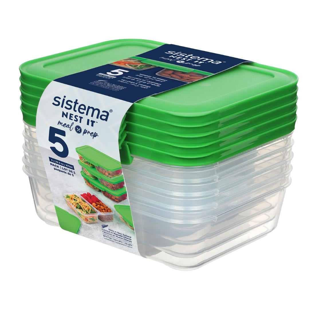 DP647 Sistema Nest It Meal Prep Containers 870ml (Pack of 5)